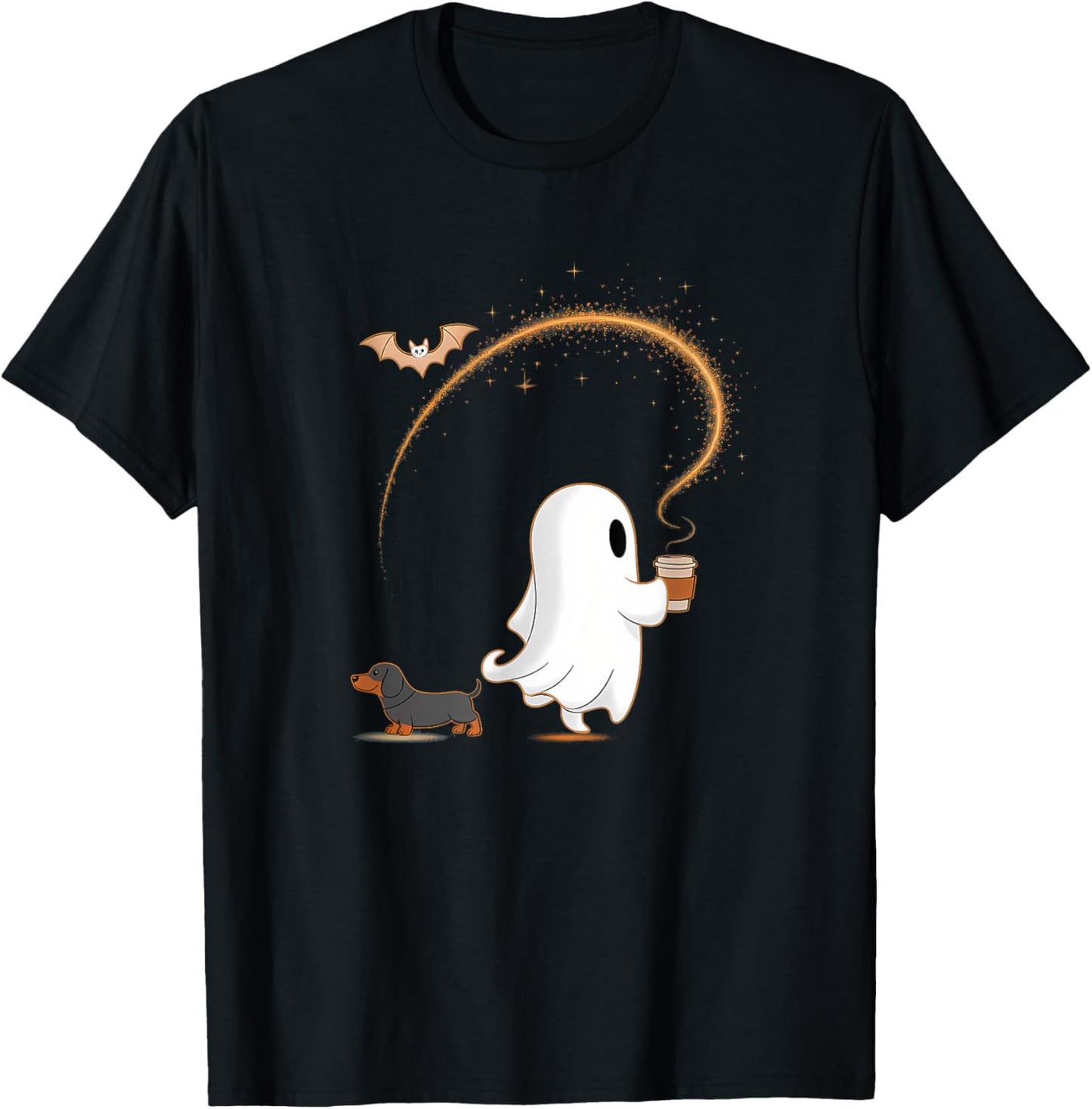 Halloween Ghost Dachshund Spooky Season Weenie Dog T-Shirt