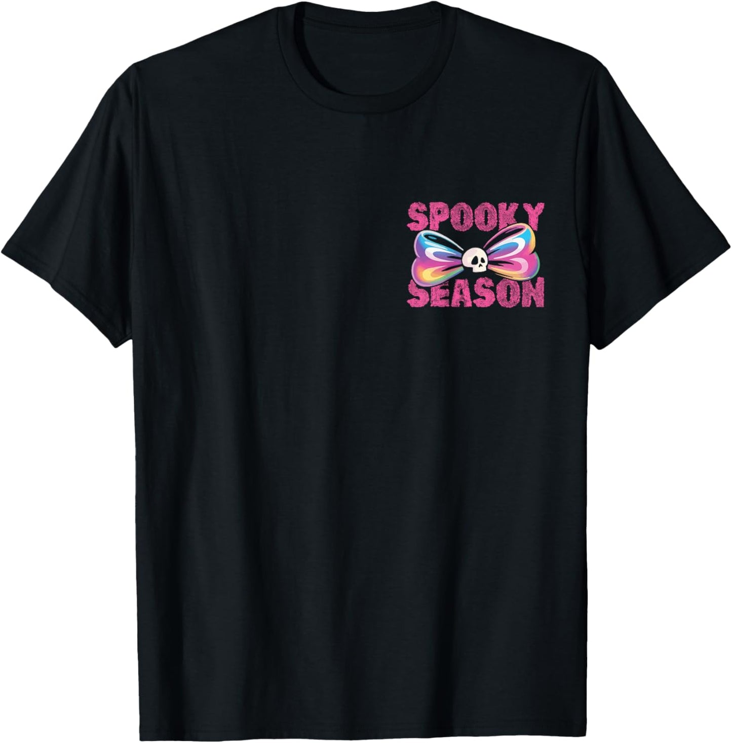 Halloween Ghost Spooky Season Costume Pocket Retro (On Back) T-Shirt
