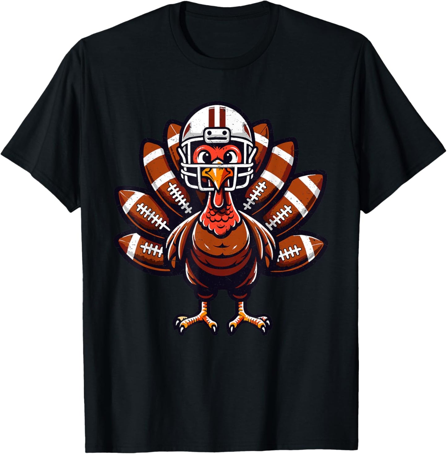 Baby Turkey Football Player Toddler Boys Kids Thanksgiving T-Shirt