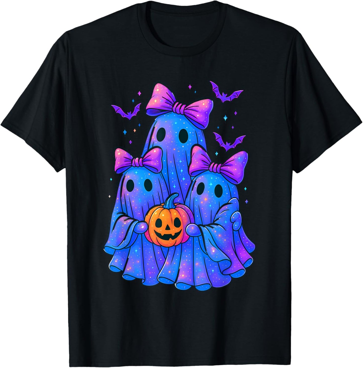 Halloween Ghost Coquette Bow Fall Pumpkin Spooky Season Girl T-Shirt