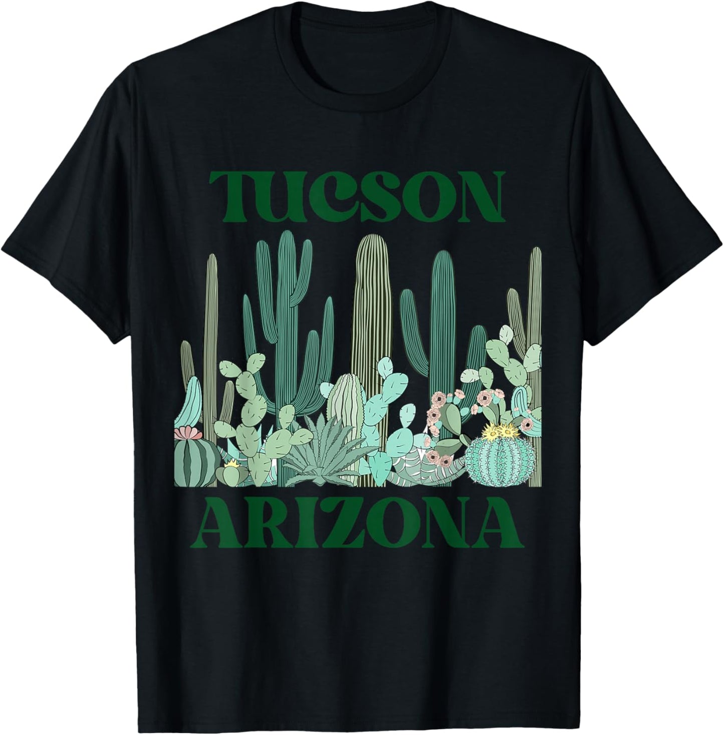 Green Tucson Arizona Cactus T-Shirt