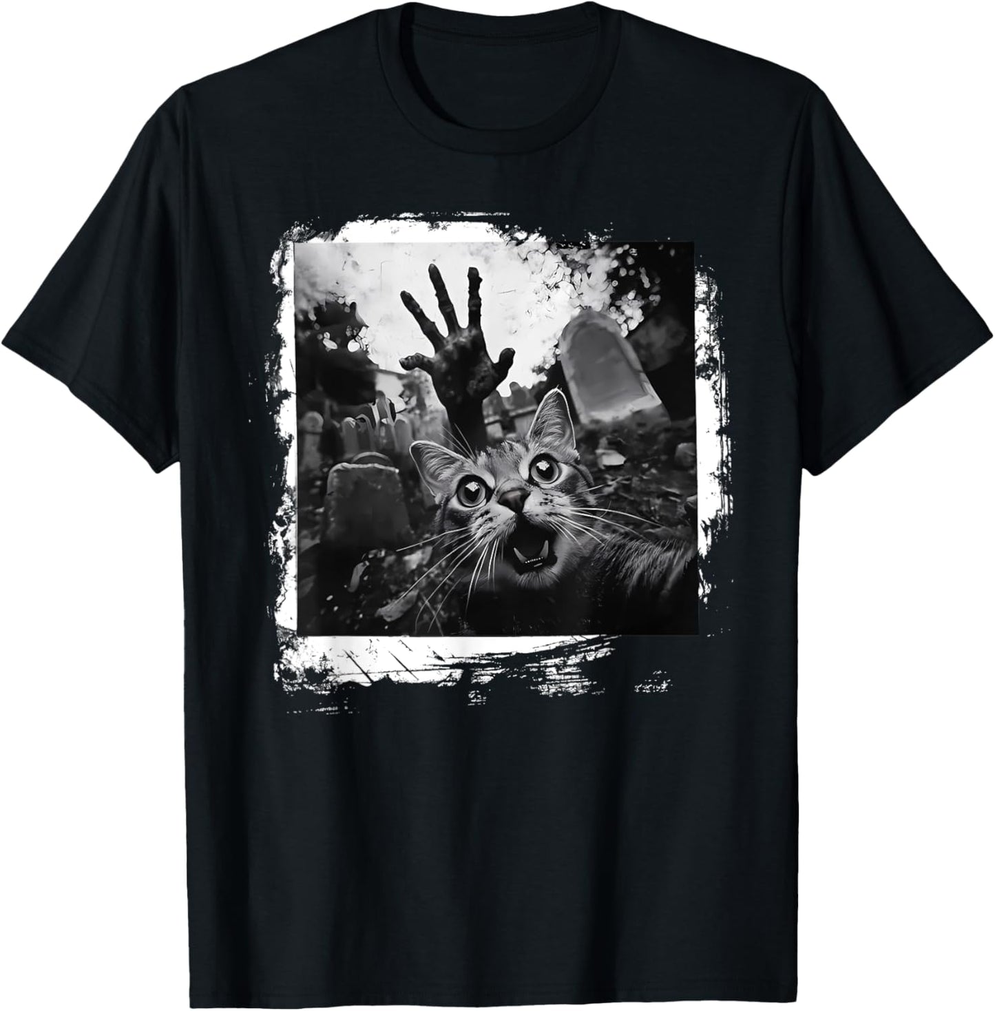 Halloween Selfie Cat Zombie Spooky Season Meme T-Shirt
