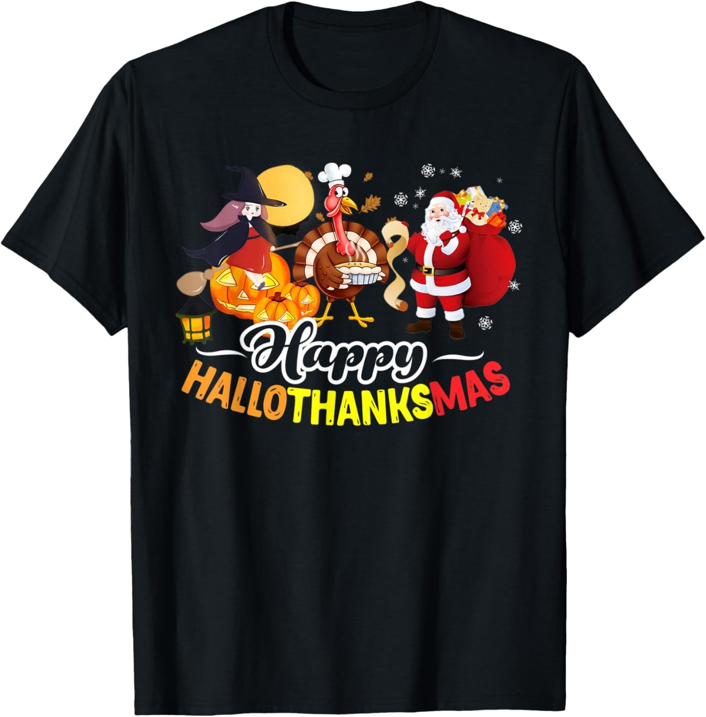 Hallo Thanks Mas Shirt Halloween Turkey Thanksgiving Xmas T-Shirt