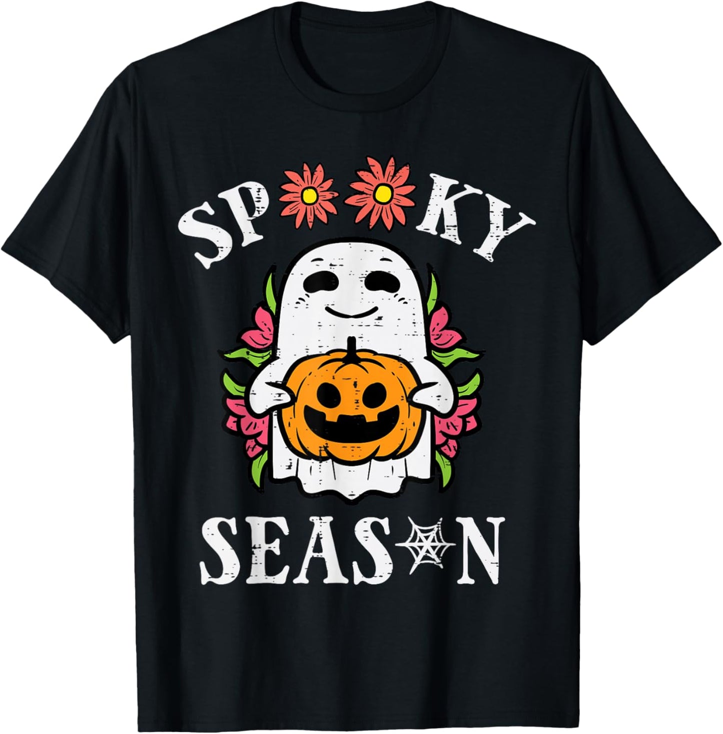 Halloween Spooky Season Ghost Retro Costume Women Girls Kids T-Shirt