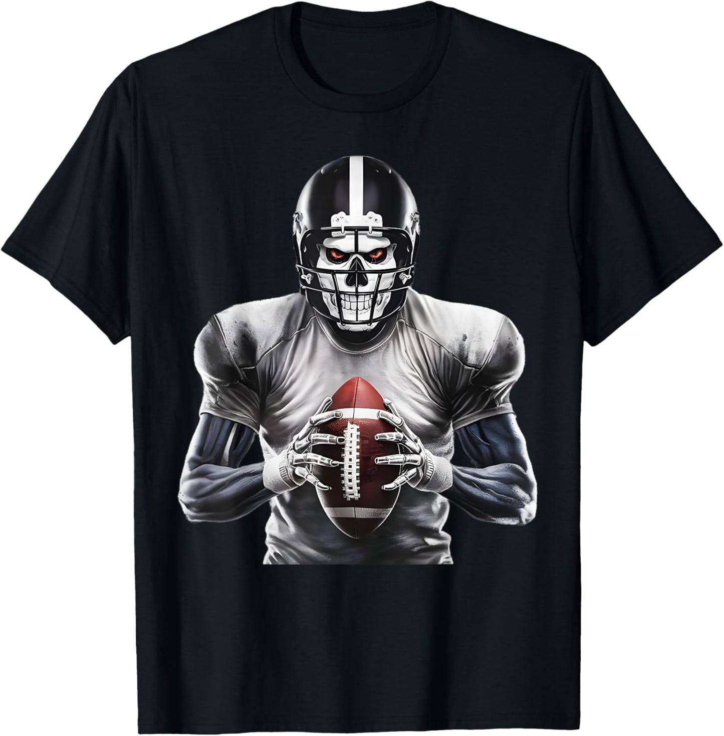 Halloween Skeleton Football Player Costume Boys Girls Mens T-Shirt