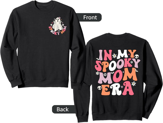 Groovy Ghost In My Spooky Mom Era Retro Cute Mom Halloween Sweatshirt