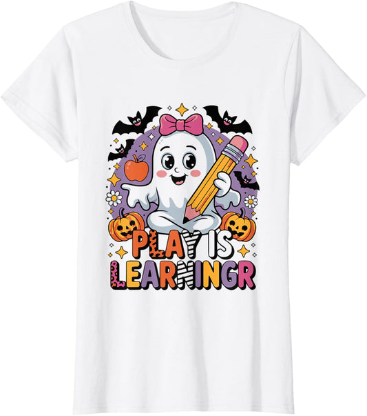 Halloween Teachers Preschool Play is Learning Psychologie. T-Shirt