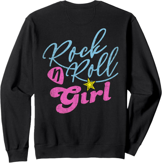 Halloween Rock N Roll Girl Retro Costume DESIGN ON BACK Sweatshirt