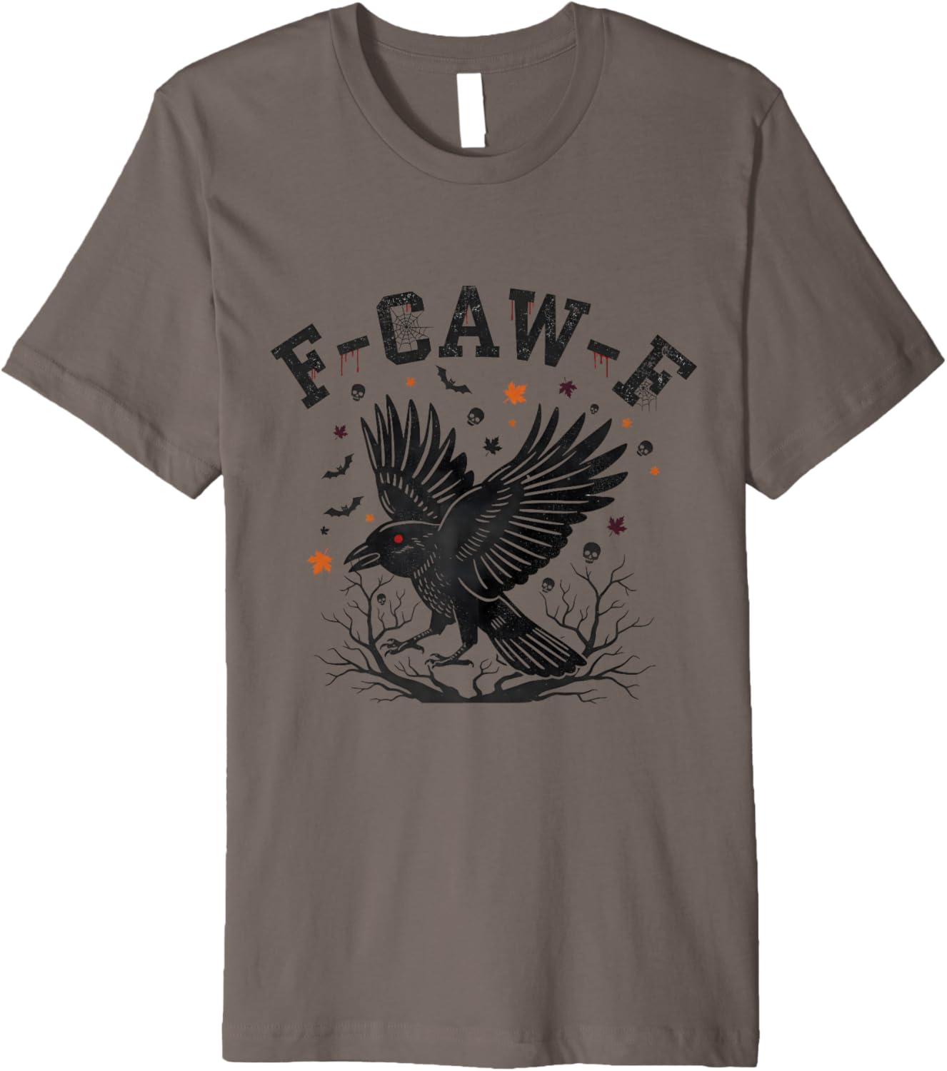 Halloween F Caw F Black Crow Spooky Season Bird Raven Premium T-Shirt