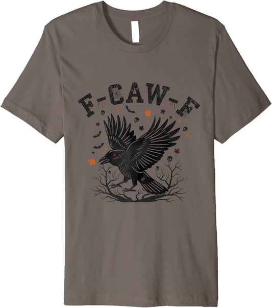 Halloween F Caw F Black Crow Spooky Season Bird Raven Premium T-Shirt