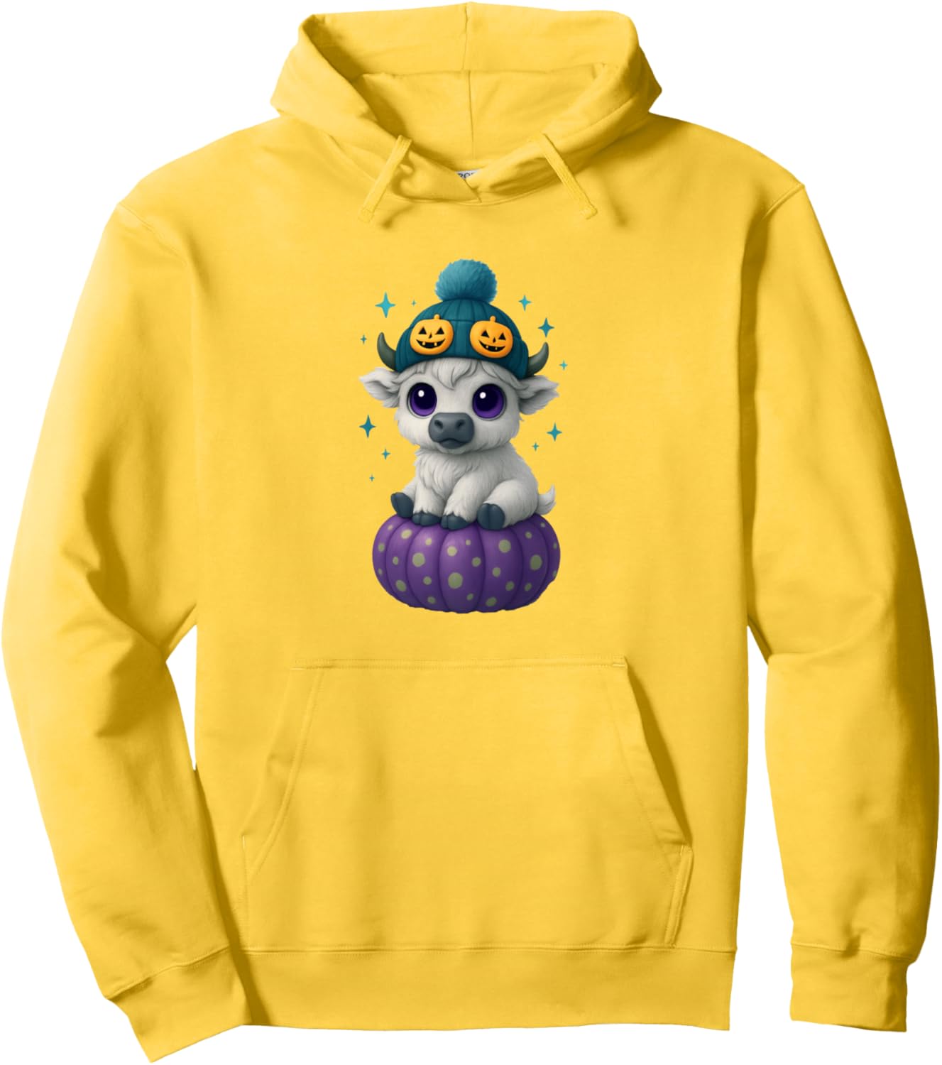 Halloween Highland Witchy Cow Spooky Season Pumpkin Pullover Hoodie