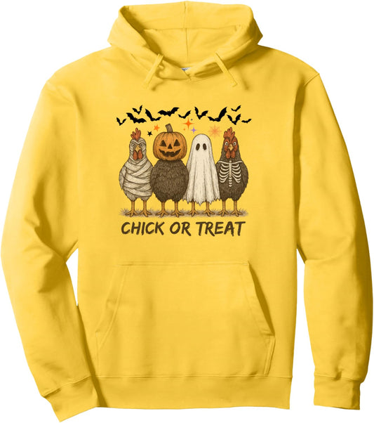 Halloween Chicken Skeleton Chick Or Treat Spooky Season Pullover Hoodie
