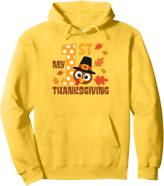 Baby Turkey My First Thanksgiving Baby's First Thanksgiving Pullover Hoodie
