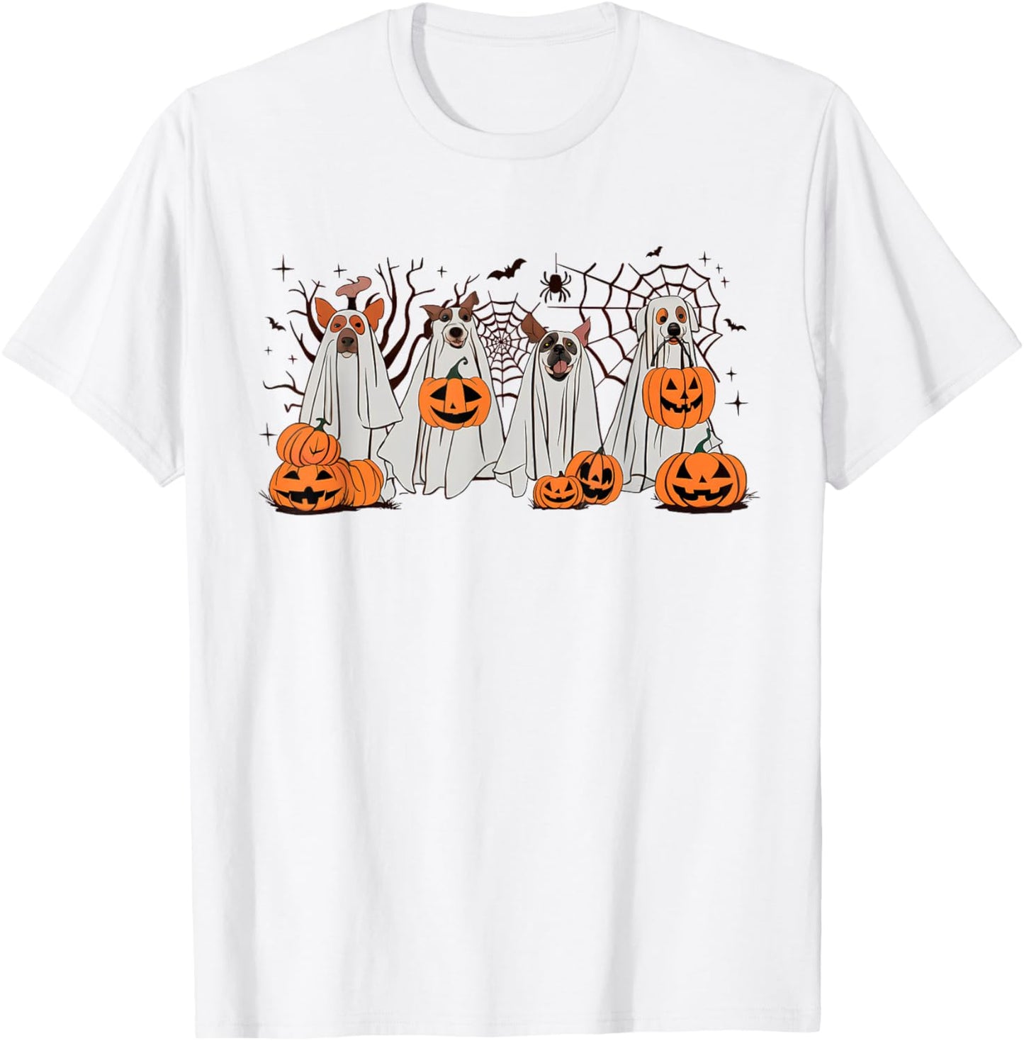 Halloween Boo Dogs Ghost Pumpkins Spooky Dog Lover Outfit Men Women Kids T-Shirt