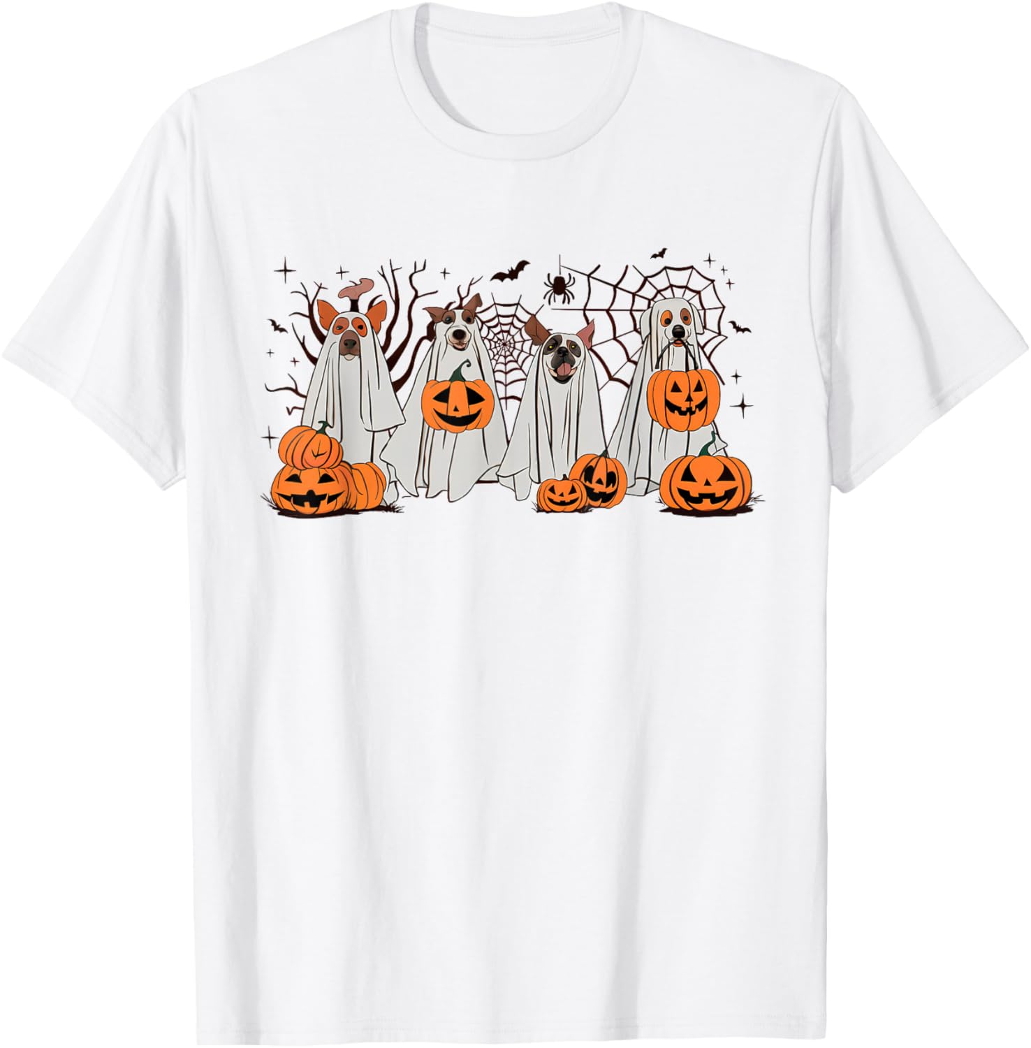 Halloween Boo Dogs Ghost Pumpkins Spooky Dog Lover Outfit Men Women Kids T-Shirt