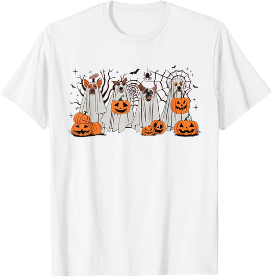Halloween Boo Dogs Ghost Pumpkins Spooky Dog Lover Outfit Men Women Kids T-Shirt