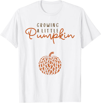 Growing A Little Pumpkin Pregnancy Reveal Halloween T-Shirt