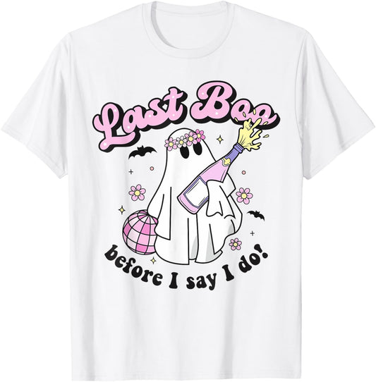 Halloween Disco Ghost Bride Retro Bachelorette Last Boo Fall T-Shirt