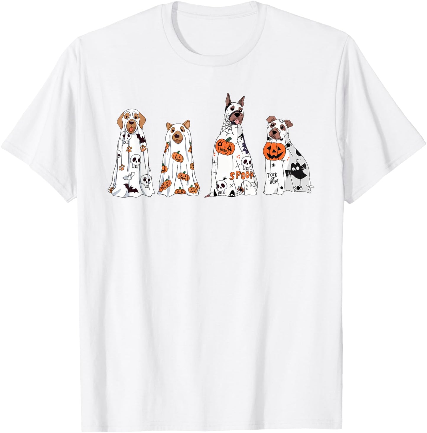 Halloween Dog Cute Ghost Dog Spooky Season Dog Mom Women T-Shirt