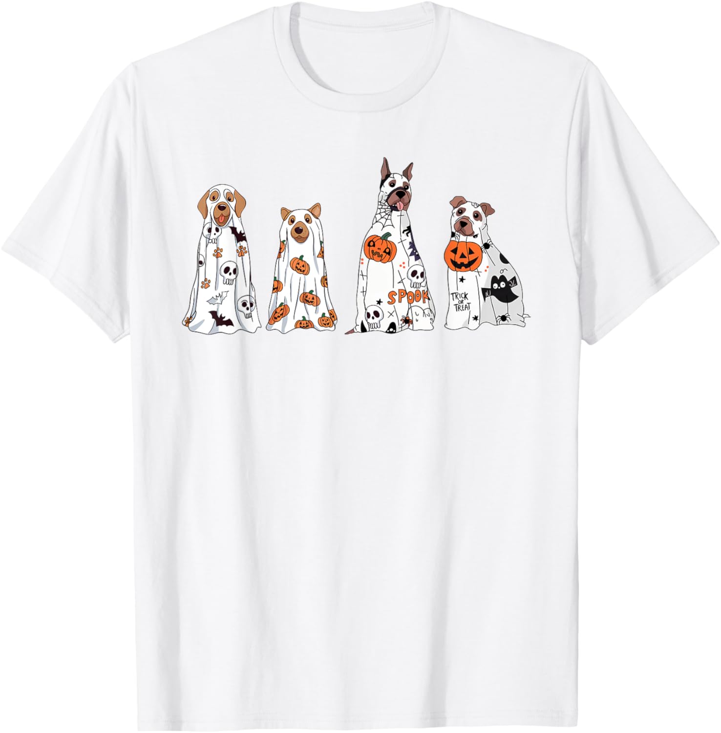 Halloween Dog Cute Ghost Dog Spooky Season Dog Mom Women T-Shirt