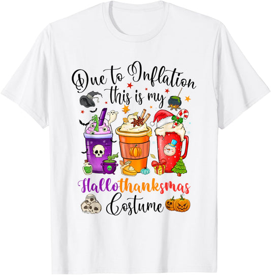 Halloween Christmas Happy Hallothanksmas Thanksgiving T-Shirt
