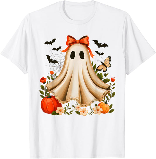 Halloween Fall Ghost Pumpkin Autumn Vibes Spooky Season T-Shirt