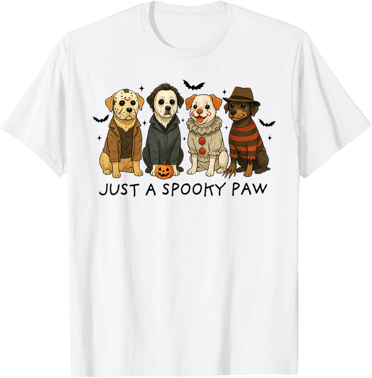 Halloween Just A Spooky Paw Horror Dog Spooky Season Costume T-Shirt