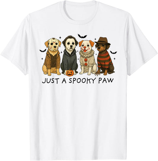 Halloween Just A Spooky Paw Horror Dog Spooky Season Costume T-Shirt