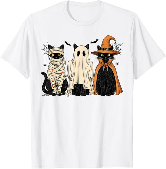 Halloween Black Cats Cat Lover Fall Witchy Spooky Season T-Shirt