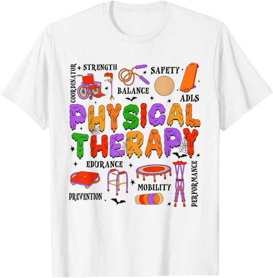 Halloween Physical Therapy Physical Therapist Spooky Season T-Shirt