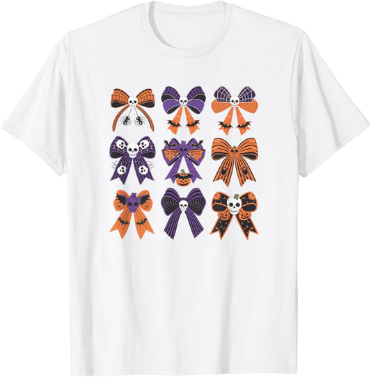 Halloween Coquette Bow Graphic Spooky Season T-Shirt