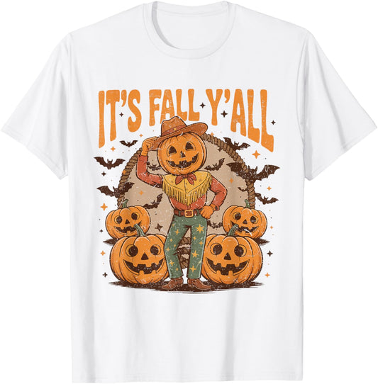 Halloween Pumpkins Western Cowboy Fall Season T-Shirt