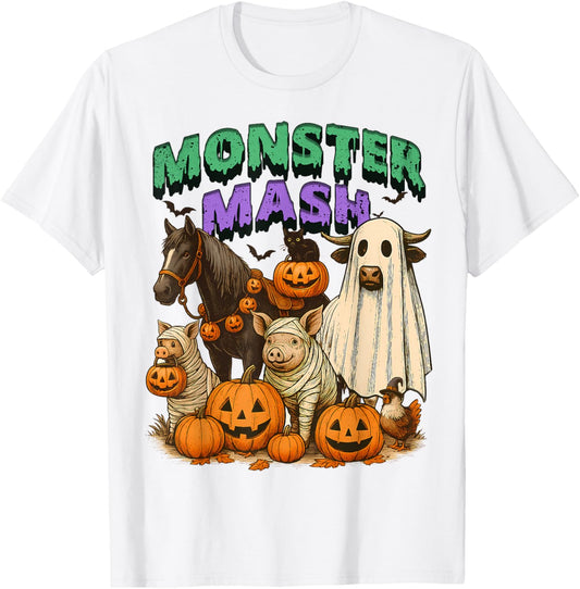 Halloween Spooky Season Boo Pumpkin Heifer Monster A Mash T-Shirt
