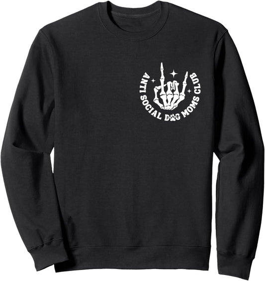 Anti Social Dog Moms Club Groovy Funny Dog Mom Life Sweatshirt