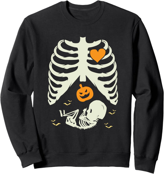Baby Skeleton Pregnancy Outfit Gift for Mom Funny Halloween Sweatshirt