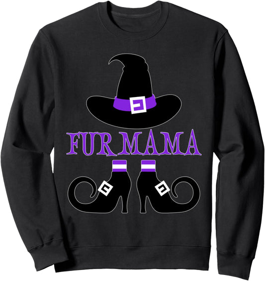 Halloween Fur Mama Witch Sweatshirt