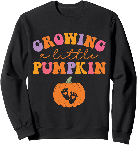 Growing A Little Pumpkin Halloween Pregnancy Announcement Sweatshirt