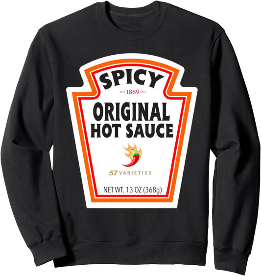 Halloween Matching Costume Spicy Chili Sauce Bottle Label Sweatshirt
