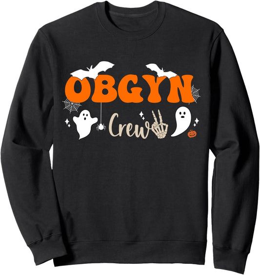 Halloween Obstetrician Gynecologist Nurse OBGYN Crew Ghosts Sweatshirt