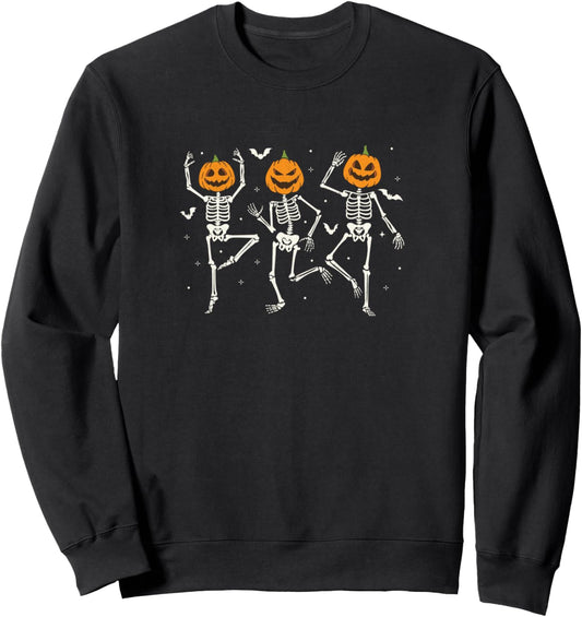 Halloween Dancing Skeletons pumpkin for women Sweatshirt
