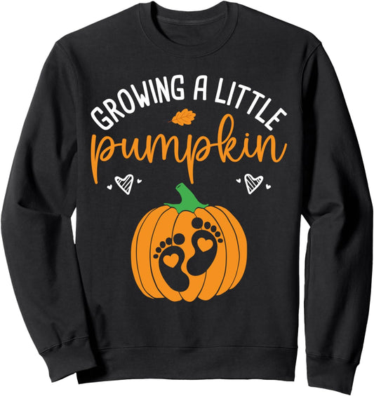 Growing Little Pumpkin Halloween Fall Pregnancy Announcement Sweatshirt