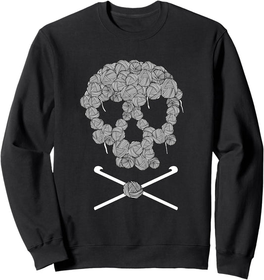 Halloweeen Skull Crochet Lovers Yarn Funny Skeleton gift Sweatshirt