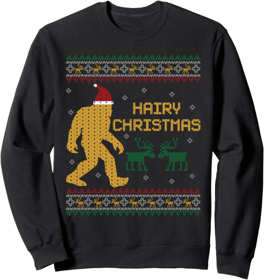 Hairy Christmas Bigfoot Santa Claus Ugly Christmas Sweater Sweatshirt