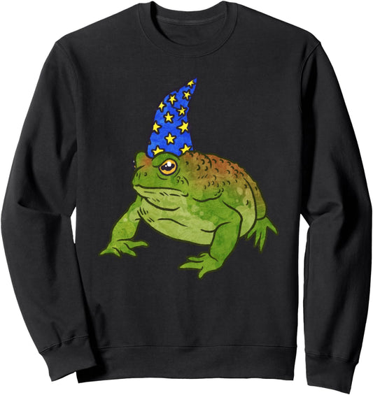 Grumpy Frog Wizard with Resting Toad Face - Sweatshirt