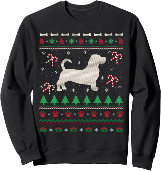 Basset Hound Xmas Gift Ugly Basset Hound Christmas Sweatshirt