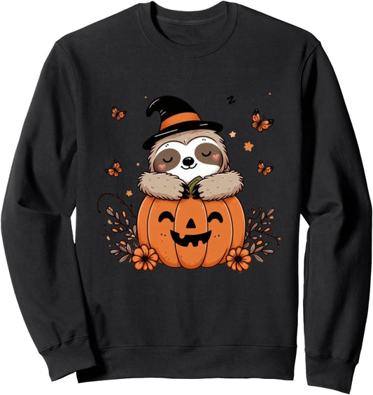 Halloween Pumpkin Sloth Halloween Sweatshirt