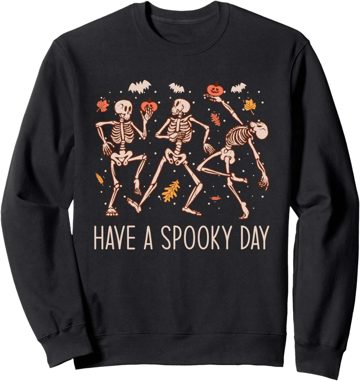 Halloween Dancing Skeletons Have a Spooky Day Fun Retro Joy Sweatshirt