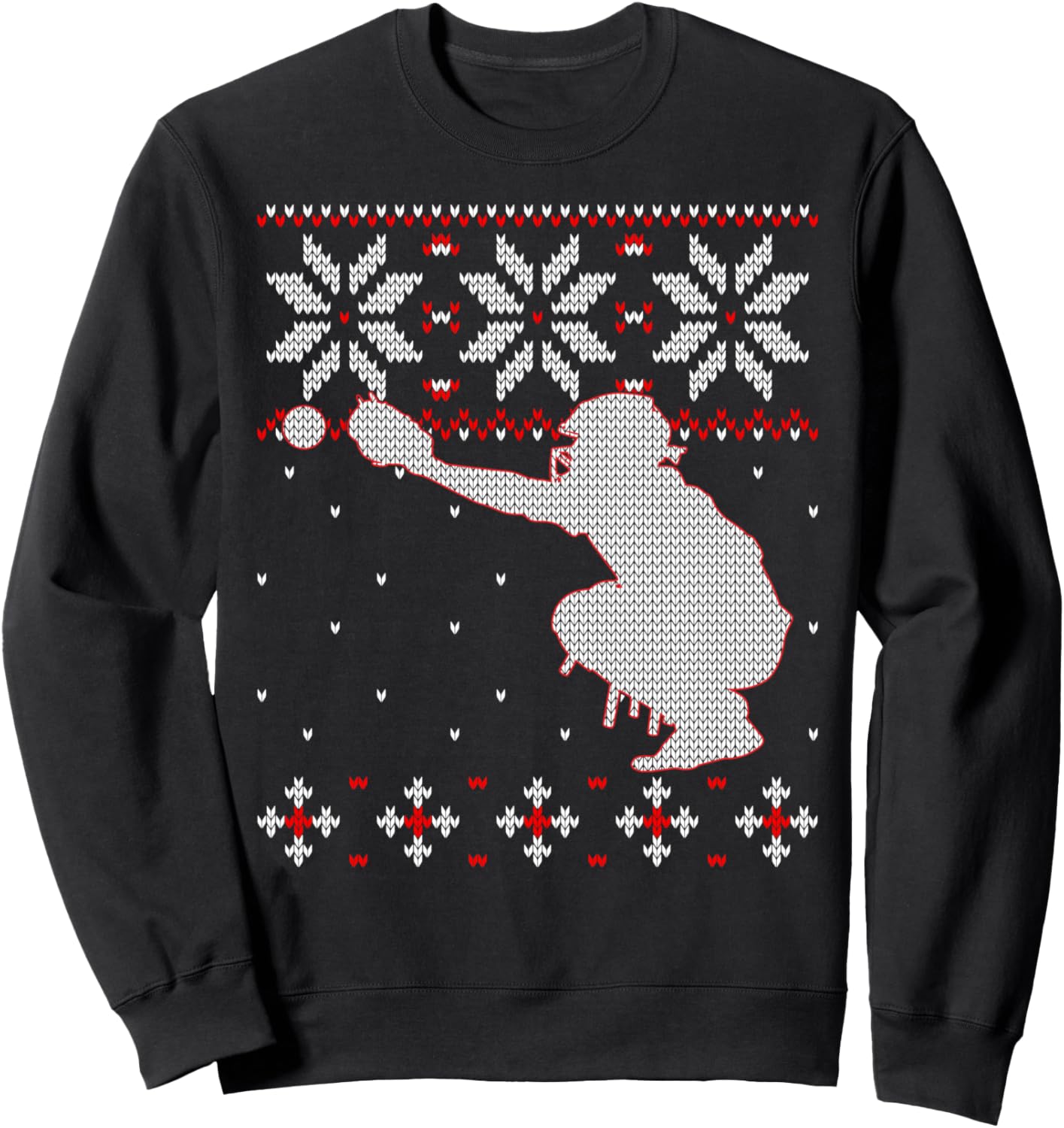 Baseball Catcher Ugly Christmas Sweater, Baseball Lover Xmas Sweatshirt