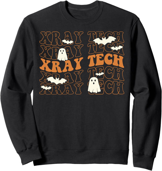 Groovy Spooky Rad Tech Retro Radiologist Halloween XRay Tech Sweatshirt