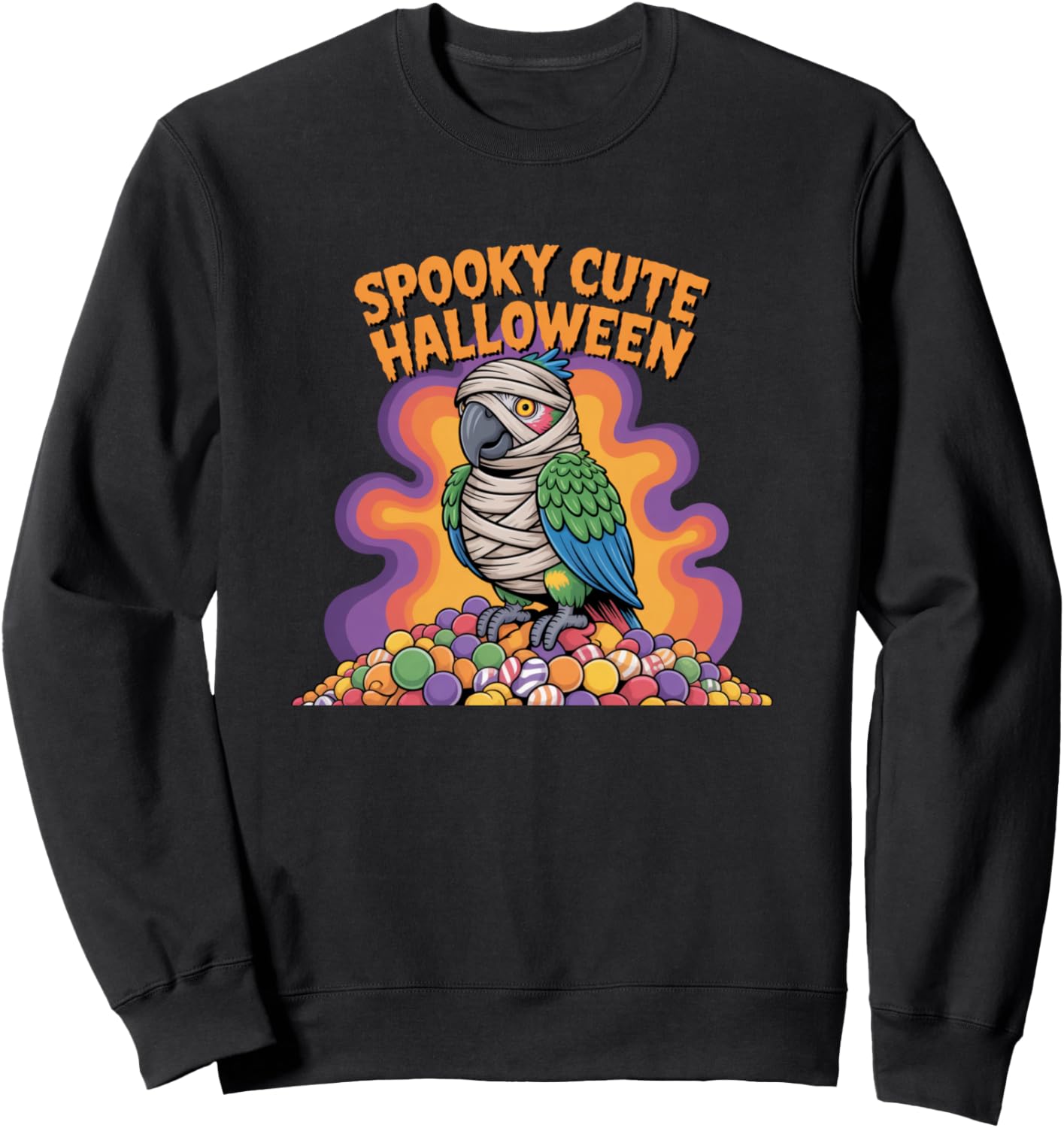 Halloween Parrot Mummy Costume Funny Spooky Cute Bird Sweatshirt